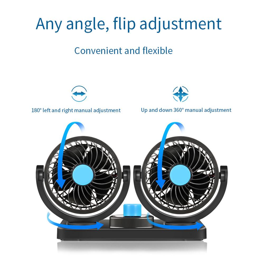 Car Auto Cooler Air Fan Car Fan Accessories Air Cooling Dual Head Fan Low Noise
