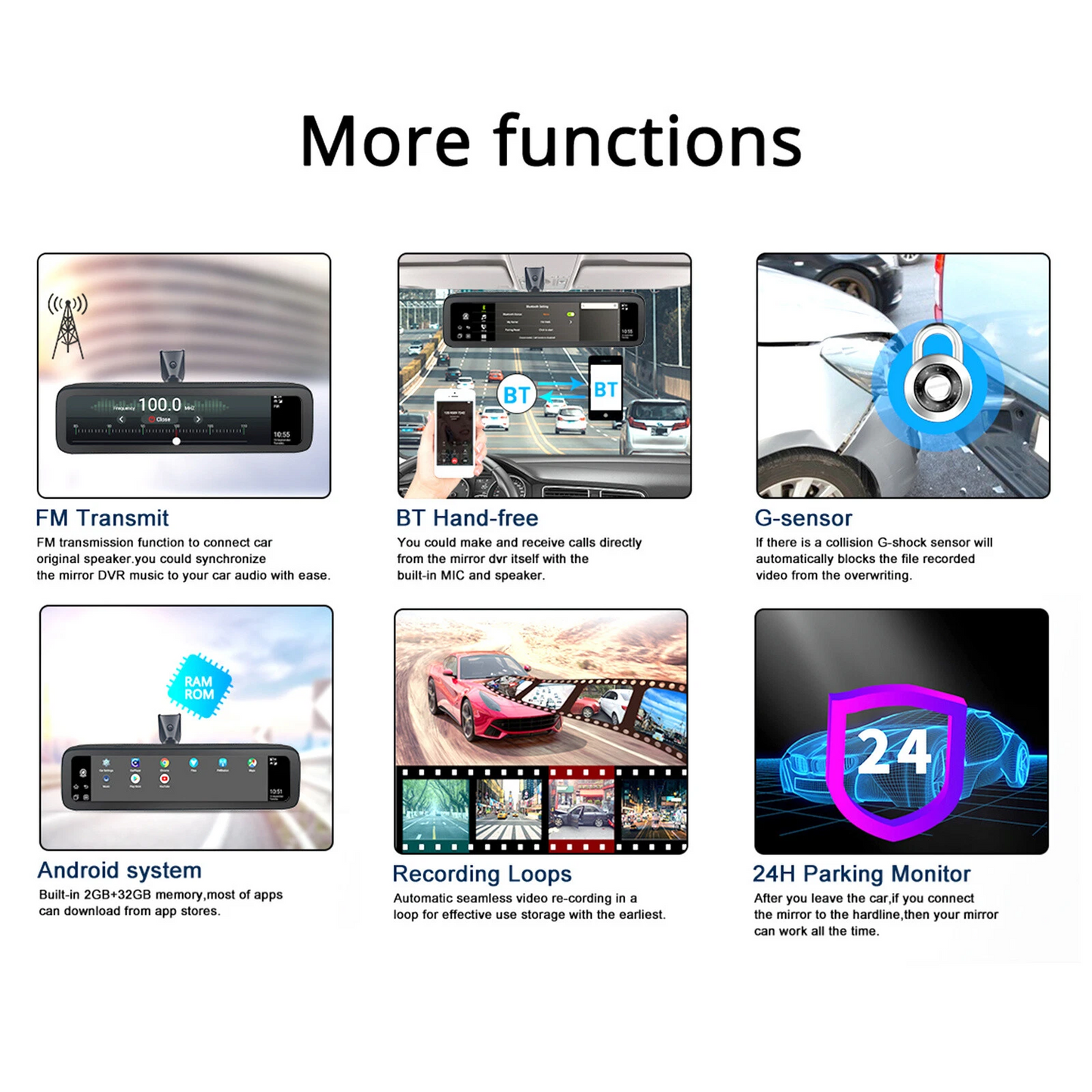 4G smart Car Driving Recorder 4 cameras 360-degree Panoramic Dash Camera W/ GPS