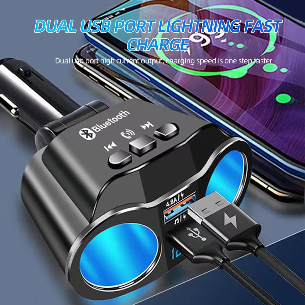 Car Socket Splitter Charger Dual USB PD20W QC 3.0 Quick Charge 12V-24V 60W Auto Type C Charging Power Adapter Plug