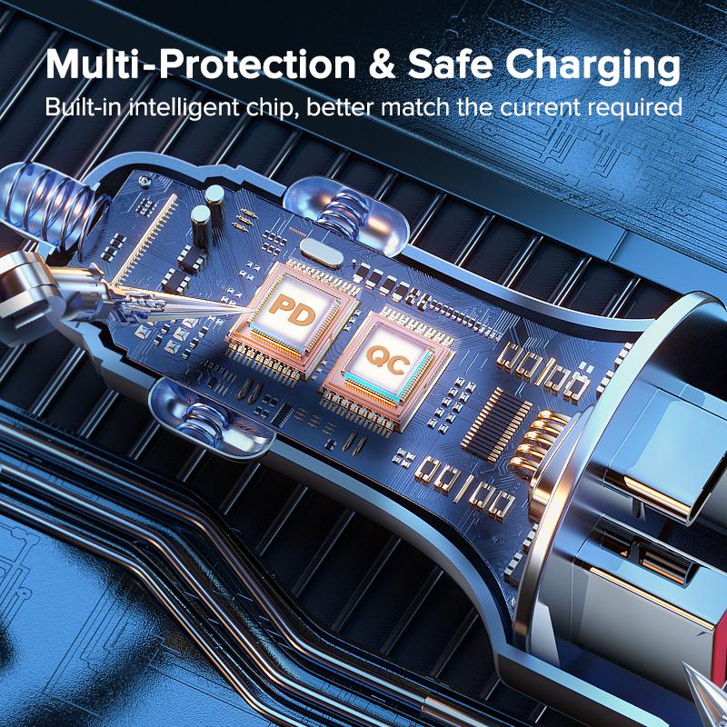 80W Car Charger PD USB Type C Dual Port USB Phone Charger