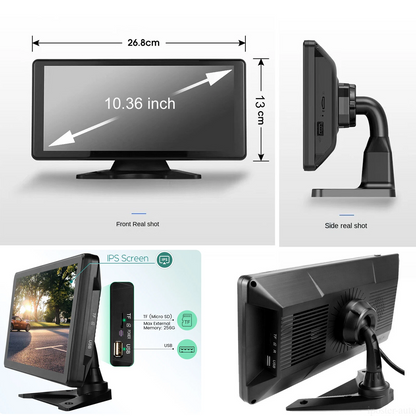 1080P Backup Cameras 10.36" Monitor DVR Carplay Android Auto BSD Reverse System