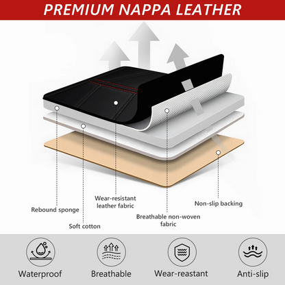 For Car Seat Cover Full Surround Set 5-Seat Faux Leather Cushion Cover