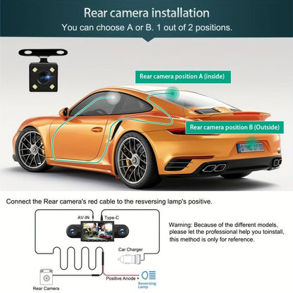 4 Channel Dash Cam 360° Dash Camera HD 1080P 4 Lens Driving Recorder w/32G Card/64G Card