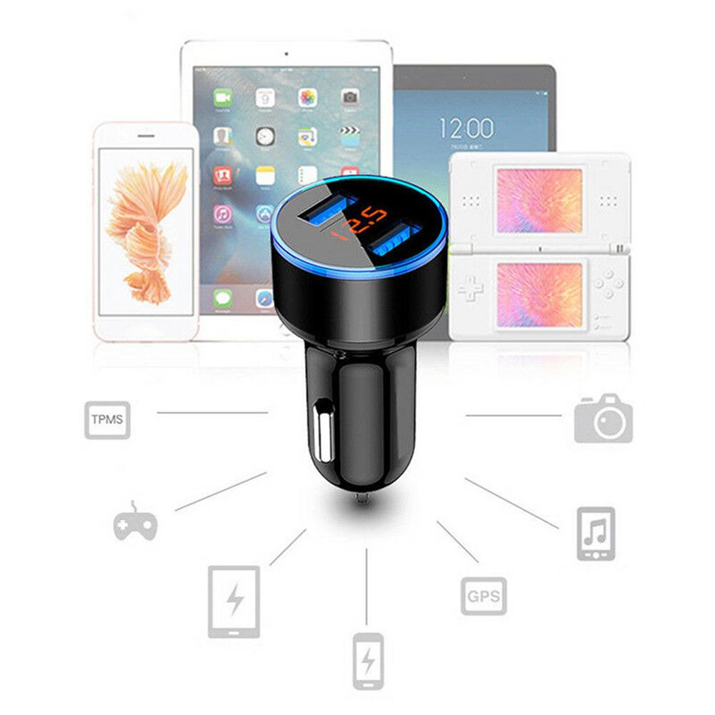 3.1A Dual USB Port LCD Display Car Mobile Phone Quick Charger